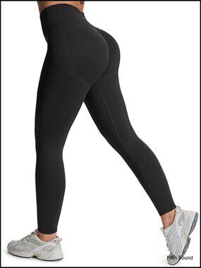 High Waisted Seamless Scrunch Leggings 23" Tummy Control Workout Yoga